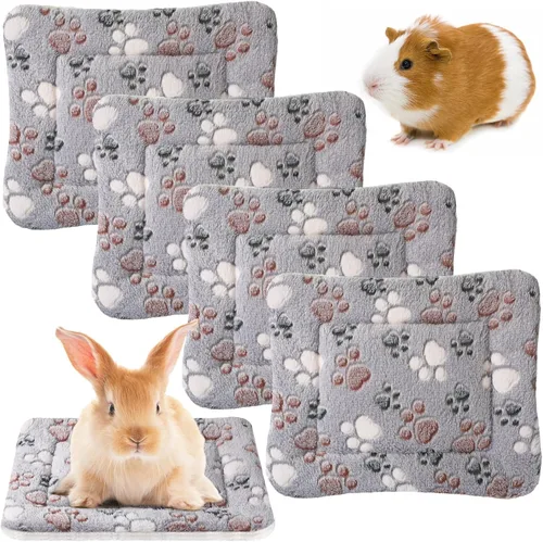 Miniatura 15 de Tuanse Paquete de 4 Tapetes de Cama Ultra Suaves para Perros y Gatos con Lindos Estampados, Almohadilla Reversible de Vellón para Jaula/Perrera
