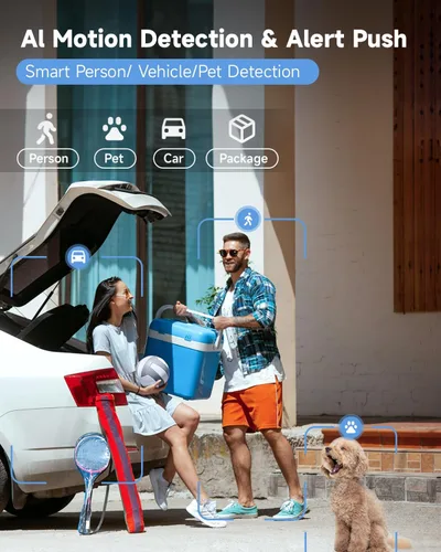 Miniatura 4 de Cámaras de seguridad inalámbricas para exteriores, cámaras WiFi inalámbricas alimentadas por batería 2K para seguridad del hogar, detección