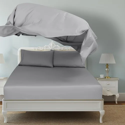 Miniatura 8 de Royale Linens Sábana encimera Twin XL - Sábanas lisas ultrasuaves de microfibra cepillada 1800 solamente - Libre de arrugas y resistente a las Plata