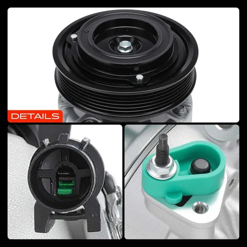 Miniatura 9 de A-Premium Compresor de aire acondicionado con embrague compatible con Kia Sorento 2011-2012, Hyundai Santa Fe Veracruz 2007-2012, 3.3L 3.5L 3.8L