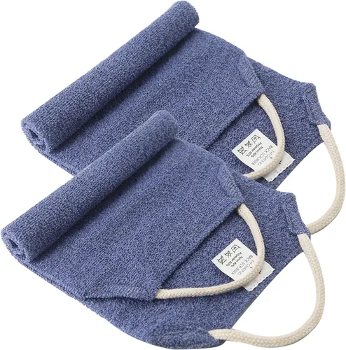 Evridwear Exfoliante de espalda para ducha, limpiador corporal de doble cara con asas, limpieza profunda, masaje y exfoliación, lavadora de espalda