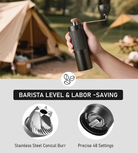 Miniatura 5 de STARESSO Kit de viaje 2026, juego de máquina de café espresso portátil y molinillo, doble uso para café molido y vainas, no necesita energía