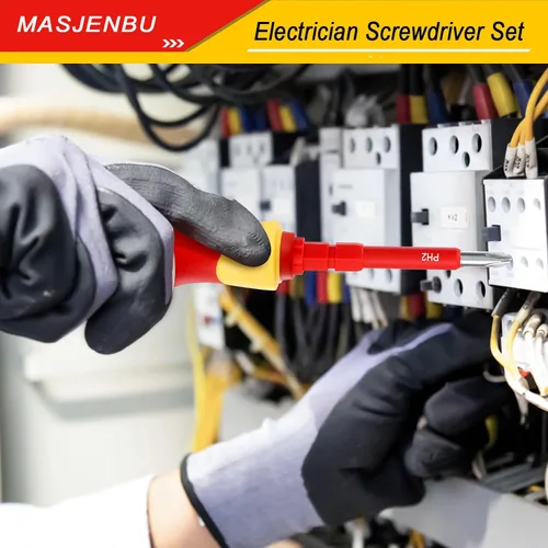 Miniatura 6 de Juego de destornilladores para electricista aislados de 1000V, juego de destornilladores de 29 piezas, juego de herramientas de destornillador