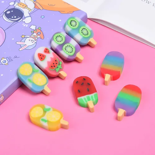 Miniatura 4 de DOMG 16 piezas de borradores de helado en forma de fruta para niños, divertidos borradores de comida para recompensas de aula y recuerdos de fiesta