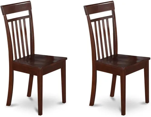 Miniatura 6 de East West Furniture CAC-CAP-C - Sillas de comedor Capri, sillas tapizadas de madera maciza de tela de lino, juego de 2, capuchino