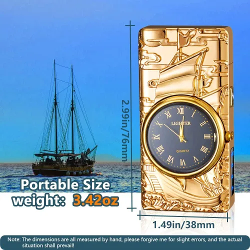 Miniatura 4 de GADATOP Encendedor de vela - Encendedor de arco eléctrico multifuncional, resistente al viento, iluminación LED de esfera luminosa de metal de moda