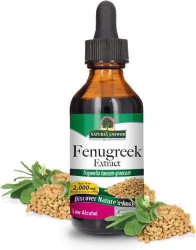 Miniatura 9 de Nature's Answer Semilla de fenogreco con alcohol orgánico de 2000 mg de extracto de 1 oz Reproductivo femenino y apoyo para la lactancia Ayuda