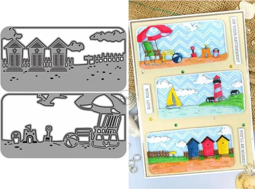 Miniatura 32 de DzIxY Casas Troqueles de corte de metal para kit de fabricación de tarjetas, troquelados de papel en relieve, plantillas de máquina de álbumes