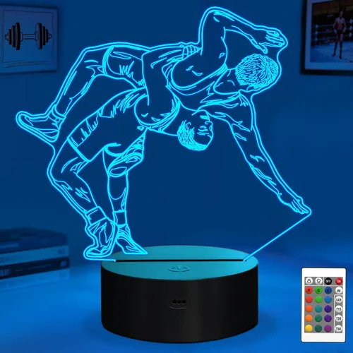 Miniatura 15 de OkiyiD - Luz nocturna de ilusión 3D con 16 colores cambiantes con control remoto (Estilo 7)
