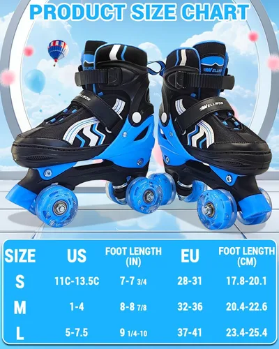 Miniatura 5 de Patines de Ruedas para Niños, 4 Patines de Ruedas Ajustables con Ruedas Iluminadas, Patines de Ruedas para Niñas y Niños, Niños Principiantes