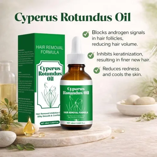 Miniatura 2 de Cyperus Rotundus Hair Removal Oil 60ml Natural Hair Growth Inhibitor for Women & Men, Body Hair Reduction Treatment with Jojoba Oil, Aloe Vera &
