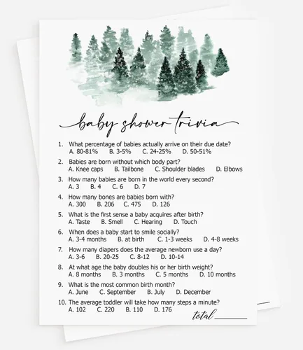 All Ewired Up 50 trivia de baby shower (50 tarjetas) Actividad de juego divertido, género neutro niño o niña, Baby It's Cold Outside Winter