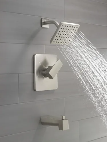 Miniatura 2 de Delta Faucet Kit de Molduras Moderno de Níquel Cepillado para Bañera y Ducha, Grifo de Ducha con Cabezal de Ducha Touch-Clean de Un Solo Rociador