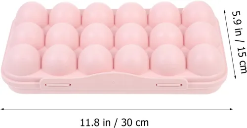 Miniatura 4 de Angoily Cartón de huevos, soporte apilable para huevos para refrigerador, almacenamiento de plástico1, bandejas de almacenamiento rosa de cocina