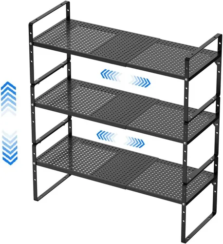 Miniatura 6 de Estante expandible para gabinete, organizador grande de armario de cocina, estante apilable para despensa, organización y almacenamiento para cocina