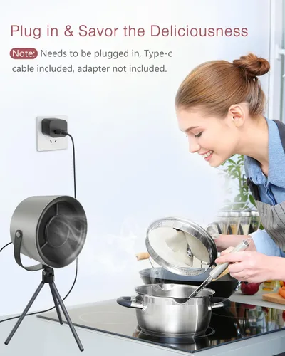 Miniatura 3 de LOFICOPER Campana extractora portátil, campana extractora de escritorio, extractor de cocina portátil, mini campana extractora de bajo ruido con 3