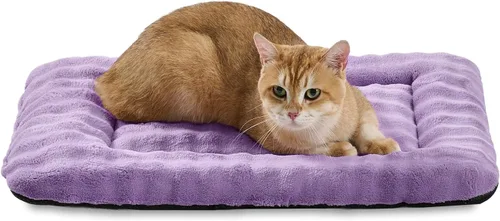 Tapete de cama para mascotas, para gatos y perros pequeños, lavable y suave para mascotas, tapete para dormir con patrón de burbujas 3D, morado