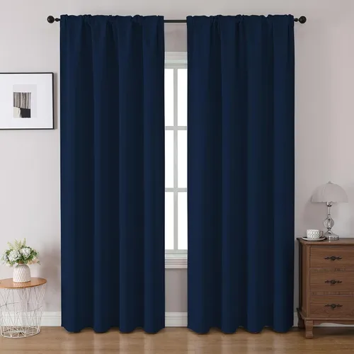 Miniatura 38 de CUCRAF Cortinas opacas de 45 pulgadas de largo, juego de 2 paneles para dormitorio, bolsillo para cortinero, cortinas de oscurecimiento