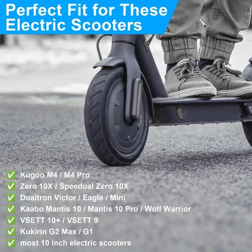 Miniatura 3 de Tubo interior para scooter de alta resistencia 80/65-6 (paquete de 2), grueso de 10 pulgadas, 255x80, 10x2.50, 10x3.0, tubo de scooter eléctrico