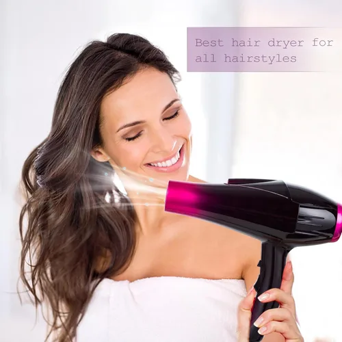 Miniatura 6 de Secador de pelo iónico con motor de 3500 W, 3 ajustes de calor/2 velocidades, 2 boquillas, 1 difusor para uso profesional en el salón de belleza