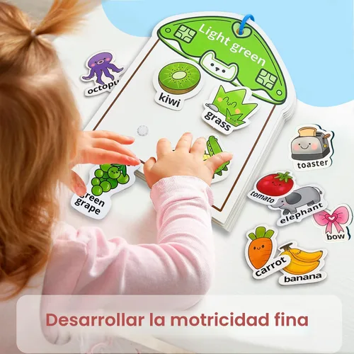 Miniatura 5 de Montessori Busy Book - Juguetes de clasificación de colores para niños pequeños de 3 a 5 años, juguetes educativos para autismo, actividades