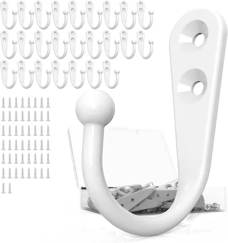 Miniatura 12 de ZAYBOD Paquete de 10 Ganchos Negros de Servicio Pesado Montados en la Pared con 30 Tornillos - Vestíbulo, Mochila, Bata, Ganchos para Sombreros