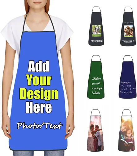 Miniatura 28 de Delantal Personalizado, Diseña Tu Propio Delantal de Cocina para Cocinar, Sube Tus Fotos Favoritas Logo, Añade Cualquier Nombre o Texto
