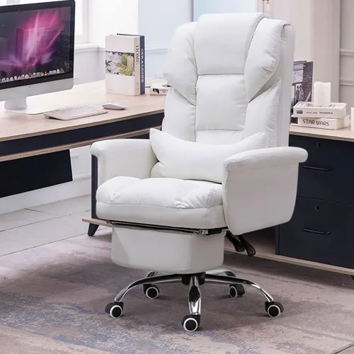 Big and Tall Bonded Leatherreclining Office Chair Task Chair,400Lbs Computer Ergonomic Desk Chair High Back All Day Comfort Ergonomic Lumbar Support