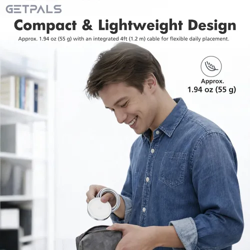 Miniatura 7 de Cargador inalámbrico magnético de 25 W: almohadilla de carga plana para iPhone 17, 16, 15, 14, 13, 12 Pro Max, Google Pixel, AirPods-Slim portátil