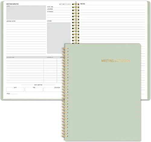 Miniatura 11 de SUNEE Half Meeting Half Note - Cuadernos profesionales de 8.5"x11" para el trabajo - 160 páginas, planificador de proyectos de tamaño A4, agenda