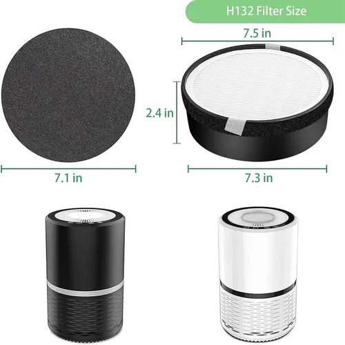 Miniatura 4 de Filtros de repuesto para LEVOIT LV-H132, compatibles con prefiltro de nailon 3 en 1 Laukowind LV-H132, filtros reales de carbón activado de alta