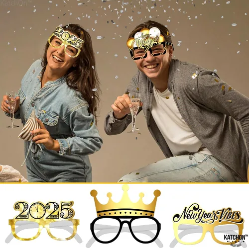 Miniatura 7 de KatchOn, Gafas de feliz año nuevo 2025 – Paquete de 12, gafas de fiesta de Año Nuevo 2025 Gafas de feliz Año Nuevo, decoraciones de Año Nuevo 2025