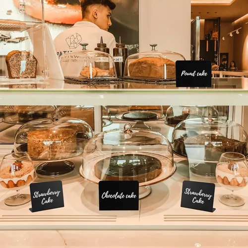 Miniatura 9 de Paquete de 12 letreros de pizarra pequeña de 4 x 3 pulgadas para comida – Fiesta – Buffet – Cartel de mesa – Pizarra – Boda – Panadería – Cartel