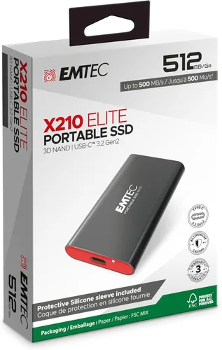 Miniatura 6 de Emtec Unidad de estado sólido portátil (SSD) X210 Elite SATA III de 512 GB con tecnología NAND ECSSD512GX210