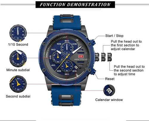 Miniatura 5 de AIMES Mens Watches for Men Casual Chronograph Waterproof Sport Military Watch Analog Quartz Movement Stylish Luxury Dress Wrist Watch Elegant Gift