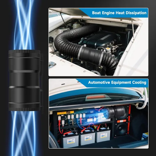 Miniatura 7 de Hon&Guan Ventilador soplador de barco de 3 pulgadas, ventilador de motor de soplador de barco en línea de 12 V, 10000 RPM, nuevo soplador de motor