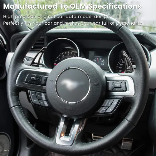 Miniatura 6 de Cubierta extendida para palanca de cambios de volante para Ford Mustang 2015 2016 2017 2018 2019 2020 2021 2022 2023 Accesorios de decoración Negro