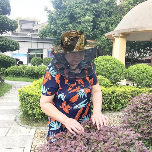 Miniatura 8 de Sucrain Paquete de 2 sombreros de red de mosquitos, sombrero de sol, sombrero de jardín con malla de red oculta para jardinería al aire libre