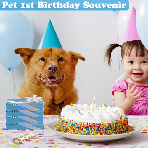 Miniatura 6 de Paquete de 30 suministros para fiesta de primer cumpleaños, regalo para invitados, 1 abrebotellas, decoración de primer aniversario, recuerdos, Azul