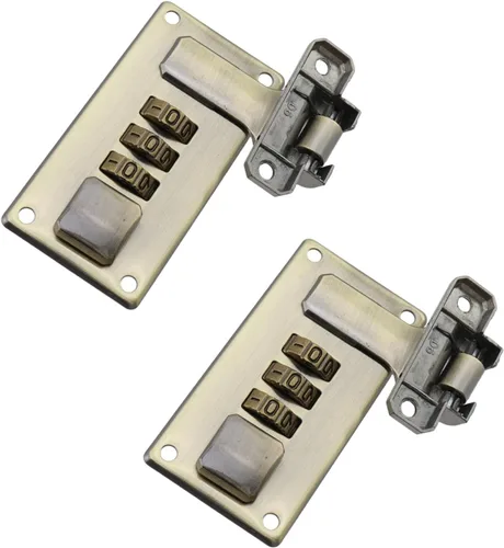Miniatura 6 de Cerraduras de combinación de equipaje, cerradura de combinación de 3 dígitos, cerradura de contraseña negra para caja de herramientas con cerradura