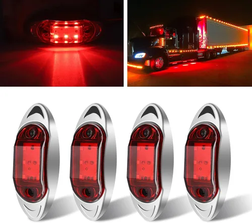 Miniatura 8 de Biqing 4 luces LED blancas de 1.8 pulgadas, 6 luces LED de marcador de remolque, luces indicadoras LED de montaje delantero y trasero, bisel Blanco