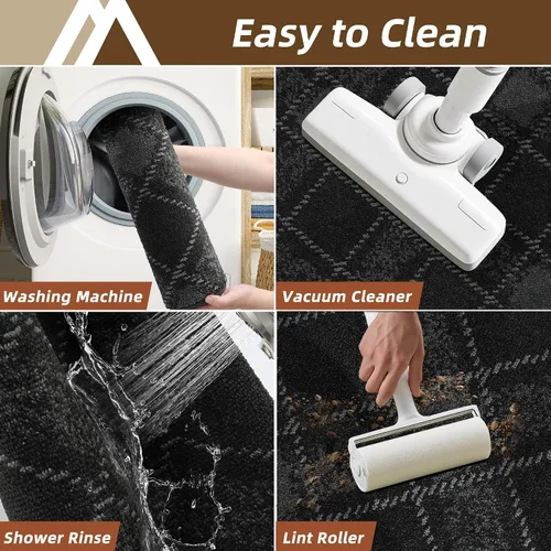 Miniatura 5 de COSY HOMEER Juego de alfombras y tapetes de cocina 2 piezas antideslizantes, suaves alfombras de cocina para piso absorbentes y resistentes a Gris