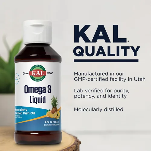 Miniatura 3 de Kal 3.9 G Omega 3 1200/800 Liquid Citrus, 4 onzas líquidas