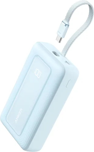 Miniatura 14 de Anker Cargador portátil, banco de energía de 10,000 mAh 30 W, paquete de batería de carga rápida USB-C de entrada y salida, cargador de batería Azul