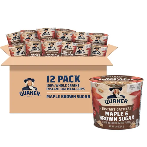 Miniatura 13 de Quaker Tazas de Avena Instantánea Express, 10g de Proteína, Paquete Variado de 2 Sabores, (Paquete de 12)