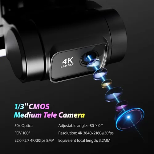 Miniatura 7 de Contixo Drone para adultos, video 4K/30FPS, cardán de 2 ejes y EIS, evitación de obstáculos, control remoto de pantalla táctil de 5.5 pulgadas