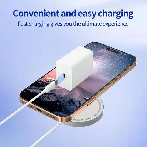 Miniatura 2 de Cargador inalámbrico magnético máximo de 15 W, almohadilla de carga rápida Mag-Safe con luz LED, compatible con iPhone 16/15/14/13/12, AirPods