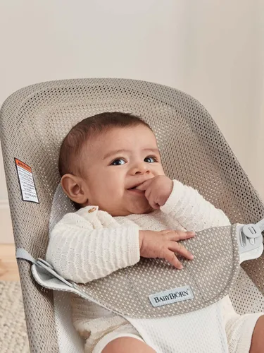 Miniatura 6 de BabyBjörn Bouncer Balance Soft, Marco Gris Claro, Malla, Gris Beige/Blanco (005144US)