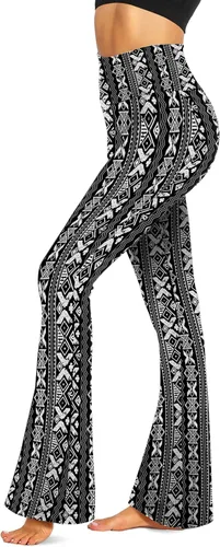 Miniatura 6 de TNNZEET Leggings acampanados negros para mujer, pantalones de yoga cruzados con bolsillos, corte de bota, leggings acampanados