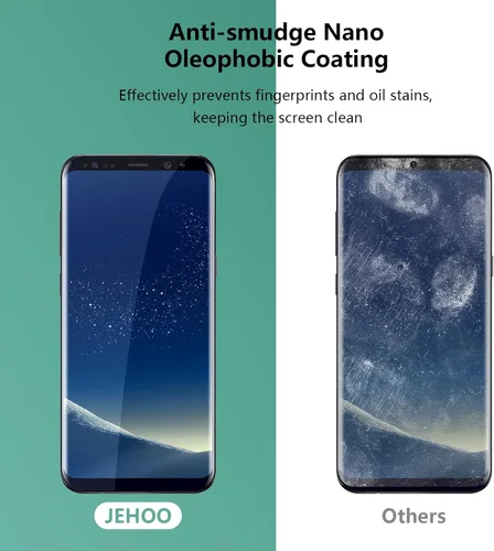 Miniatura 3 de Paquete de 2 protectores de pantalla para Samsung Galaxy S8, compatible con huellas dactilares, película de vidrio templado 9H, fácil instalación